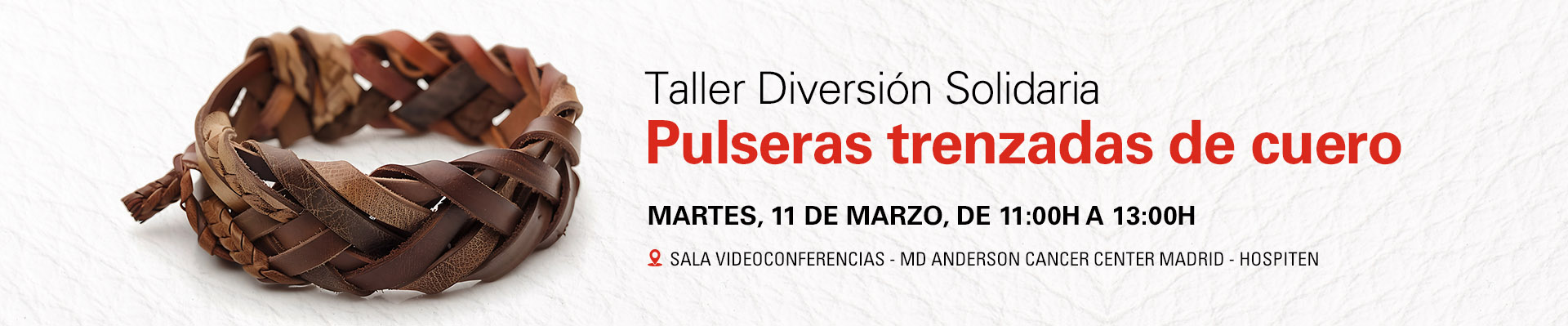 Taller Diversión Solidaria: pulseras trenzadas de cuero